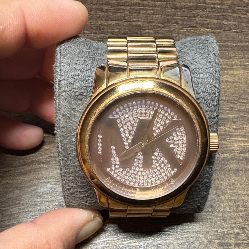 Michael Kors Gold-Tone Men's Watch with Crystal Accents